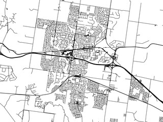 Vector road map of the city of  Melton in the Australia on a white background.