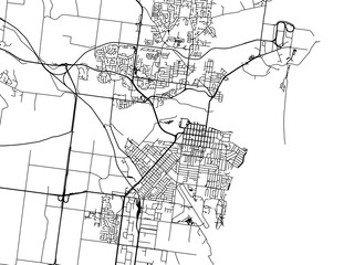 Vector road map of the city of  Mackay in the Australia on a white background.