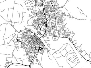 Fototapeta na wymiar Vector road map of the city of Rockhampton in the Australia on a white background.