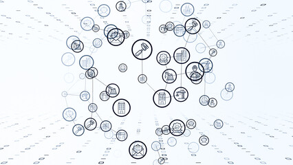 デジタルの世界で成功したビジネスリーダー、DX サイバーセキュリティ、インターネット安全のイメージ