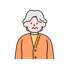 Elderly Woman, Simple Style Vector illustration.
