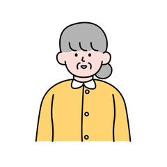 Elderly Woman, Simple Style Vector illustration.