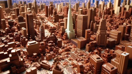  city made of chocolate. Generative AI