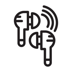 earbuds line icon illustration vector graphic