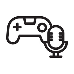 game podcast line icon illustration vector graphic