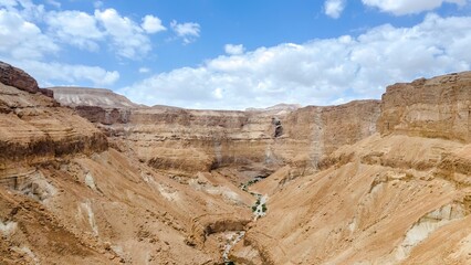 Ein Bokek view of mountains and blue sky, Israel