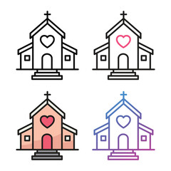 Church icon design in four variation color