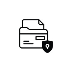Document Security icon design with white background stock illustration