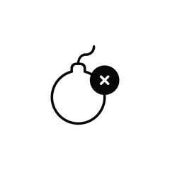 Boomb icon design with white background stock illustration