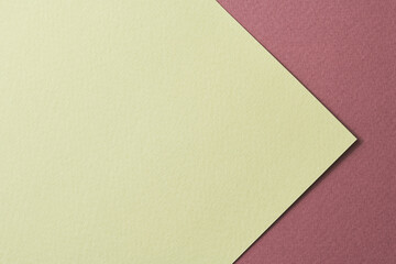 Rough kraft paper background, paper texture burgundy green colors. Mockup with copy space for text