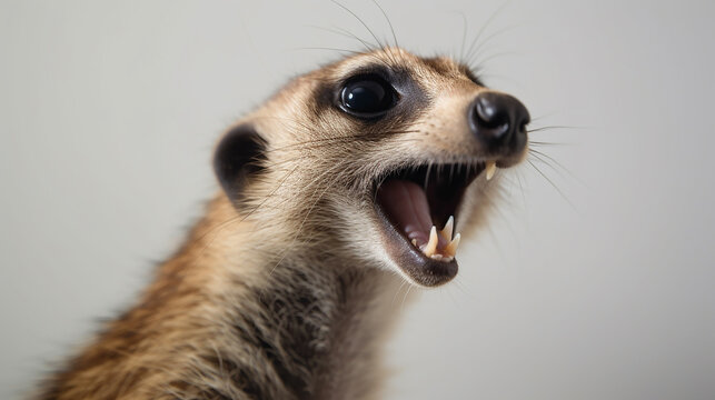 suricata animal mamifero em fundo branco 