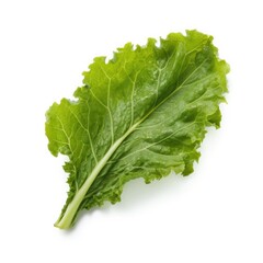 Mustard greens leaf isolated on white background. Generative AI