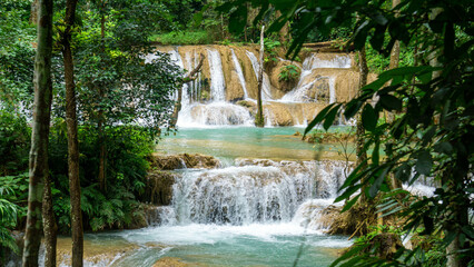 Tat sea waterfalls in Luang Prabang, Laos