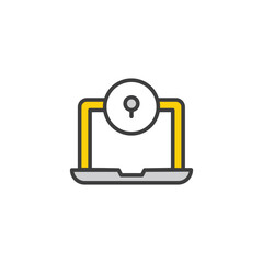 Computer Security icon design with white background stock illustration