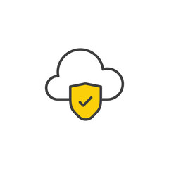Cloud Security icon design with white background stock illustration