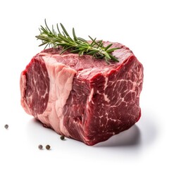Beef chuck meat isolated on white background. Generative AI