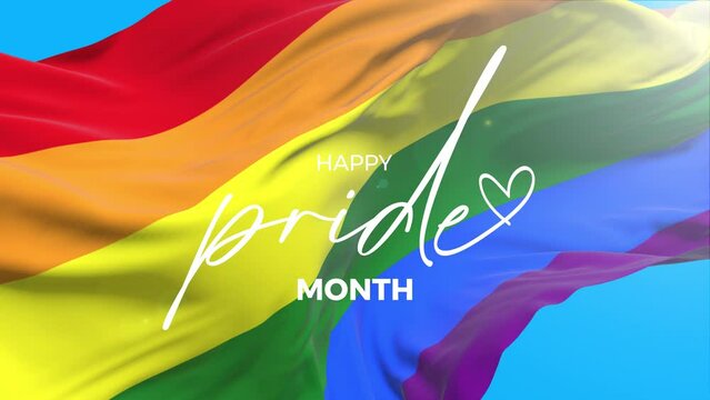 Rainbow waving flag. Pride Month Celebrate. Lgbt, lgbtq, lgbtqia, gay and lesbian pride background. Sexual and homosexual equality concept.