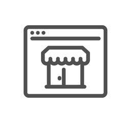Shop management related icon outline and linear vector.