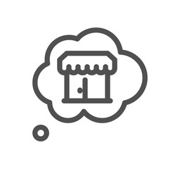 Shop management related icon outline and linear vector.