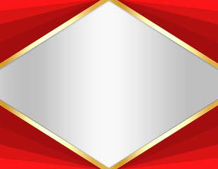 Silver, Red & Gold Diamond Shape Blank Background 