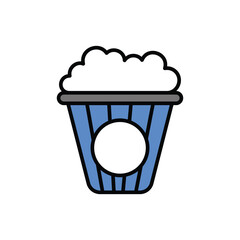 Popcorn icon vector stock illustration.