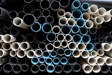 The illustration of plastic pipes, AI contents by Midjourney