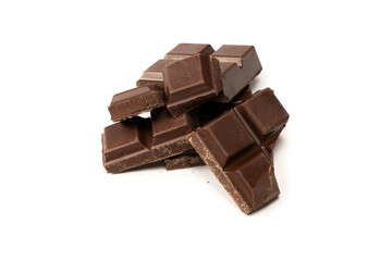 A chocolate bar isolated on white background.