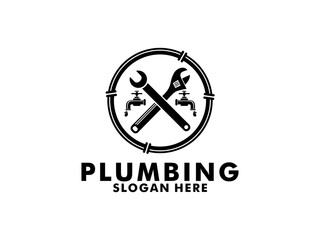Plumbing Service Logo Template, Water Service Logo