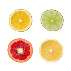 Fototapeta na wymiar set of citrus fruit isolated on transparent background cutout