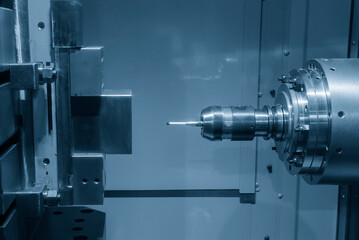 The horizontal axis CNC milling machine attach the touching probe.