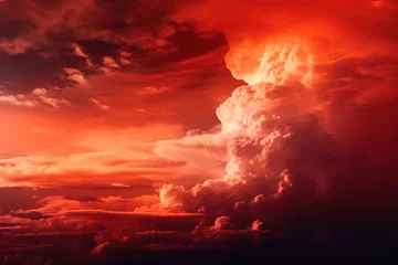 Photo sur Plexiglas Rouge violet Abstract dark red background. Dramatic red sky. Red sunset with clouds. Fantastic sunset background with copy space for design