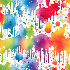 Bright colorful watercolor splashes, spots on a white background.