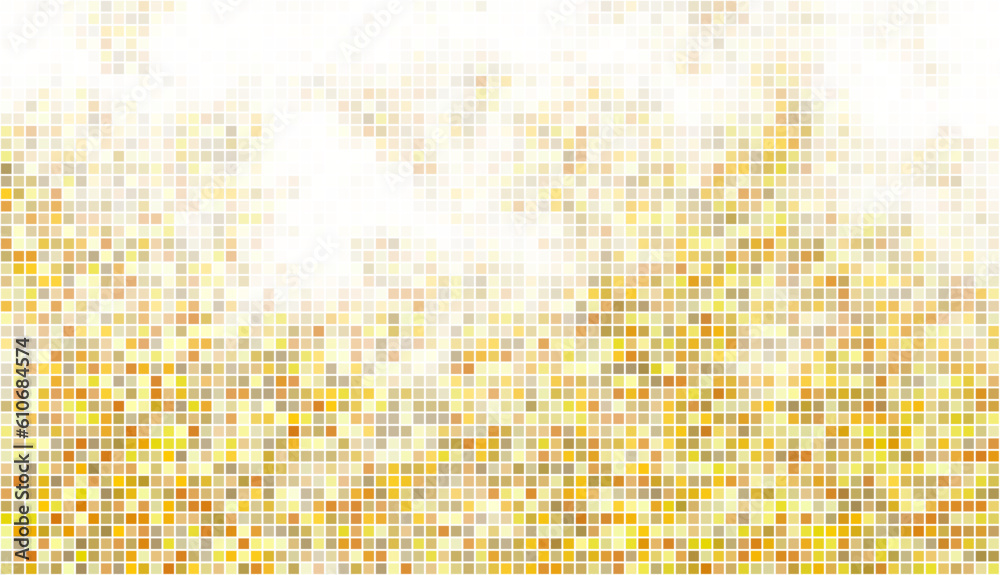 Poster abstract gold bottom mosaic with white copy space.
