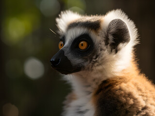 focus on a lemur in the wildness 