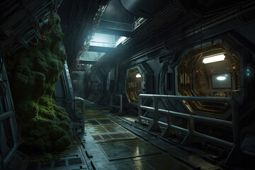 science fiction tunnel. Generative Ai