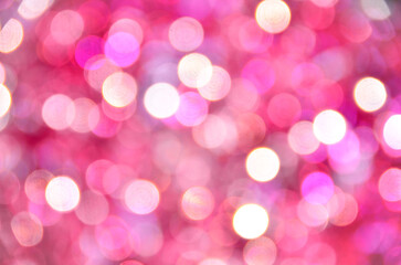 The many of non-focus's light make many pink bokeh.