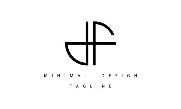 DF or FD Minimal Design Vector ART Illustration 