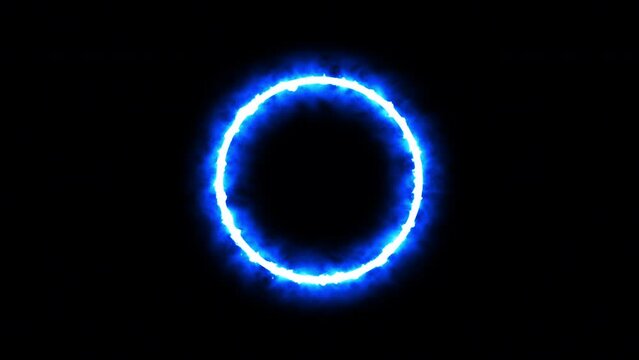 Pending loading fire screen &ndash; rotating loopable blue fiery circle element