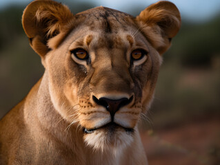 close up of a lion
