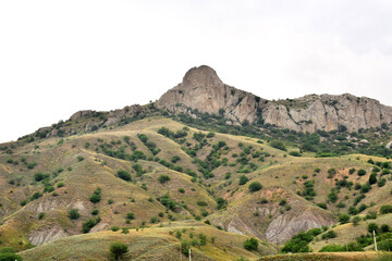 Fototapeta na wymiar Crimean peninsula. Mountain range near Sudak
