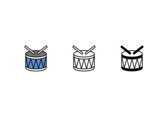 Drums icons set vector stock illustration.