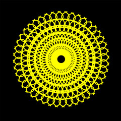 Beautiful vector abstract pattern in the form of a golden mandala on a black background