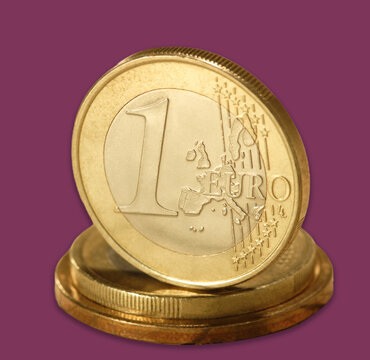 One euro coin isolated background