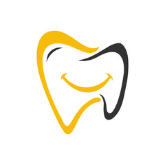 logo design Tooth vector illustration of a smiling tooth