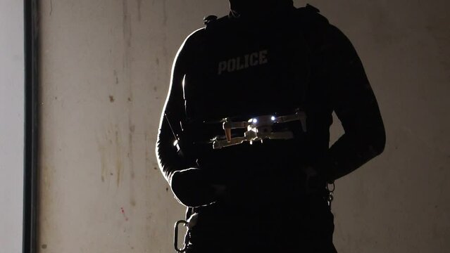 Police Using Scouting Drone in The security check