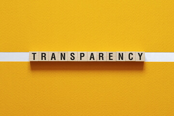 Transparency - word concept on building blocks, text