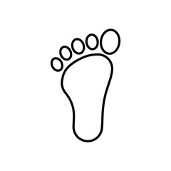 Foot linear icon. Human footstep.