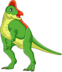 Cartoon Corythosaurus dinosaur character. Vector Illustration