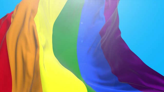 Rainbow waving flag. Pride Month Celebrate. Lgbt, lgbtq, lgbtqia, gay and lesbian pride background. Sexual and homosexual equality concept.