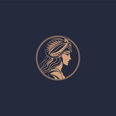 Athena logo design vector illustration